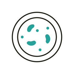 Isolated virus inside plate half line half color style icon vector design