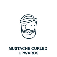 Mustache Curled Upwards icon from barber shop collection. Simple line element Mustache Curled Upwards symbol for templates, web design and infographics