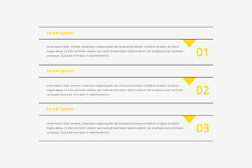 Modern vector abstract infographic with 3 steps or processes elements. Business concept timeline. Vector illustration.