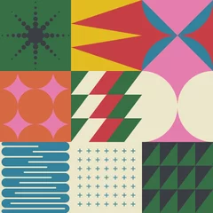 Photo sur Plexiglas Années 50 Conception de motifs vectoriels abstraits du milieu du siècle