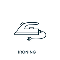 Ironing icon from cleaning collection. Simple line element Ironing symbol for templates, web design and infographics