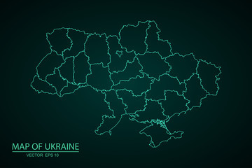 map blue of Ukraine. - Vector