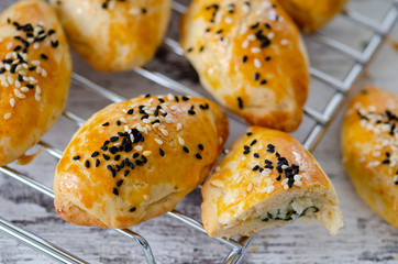 Homemade  cheesy pastry in the kitchen