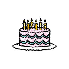 Birthday cake isolated on a white background in EPS10