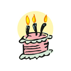 Birthday cake isolated on a white background in EPS10
