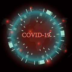 Obraz na płótnie Canvas Coronavirus COVID-19 on world map background , Pandemic medical health risk concept