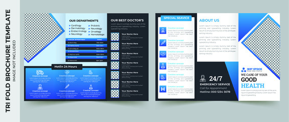 Medical care and Hospital Trifold Brochure Template