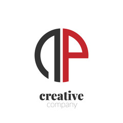 Initial Letter np Creative Elegant Circle Logo. Circle Logo Template. © Illustratext