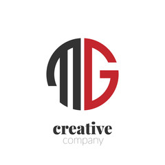 Initial Letter mg Creative Elegant Circle Logo. Circle Logo Template. - obrazy, fototapety, plakaty