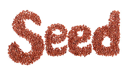 Flax seed on a light background, used for healthy nutrition
