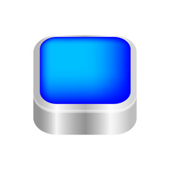 button square shape blue for buttons games play isolated on white, blue modern 3d buttons simple and convex, square button blue flat style icon sign for applications, buttons square for website app