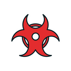Isolated biohazard line and fill style icon vector design