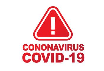Gradient red standard bold words coronavirus, covid-19