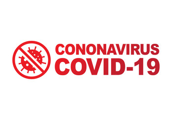 Gradient red standard bold words coronavirus, covid-19