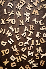 Letters on a table