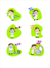 prevent covid-19 icon for school kids 
