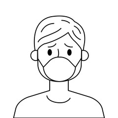 Obraz na płótnie Canvas man with protection respiratory isolated icon vector illustration design