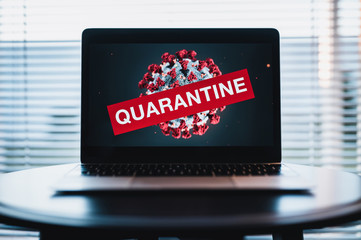 Quarantine theme. Notebook with information about quarantine during the coronavirus pandemic! Novel coronavirus 2019 COVID-19 theme. Quarantine appeal.