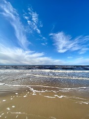 Baltic Sea spring coast  sea  beach Lilaste Latvia