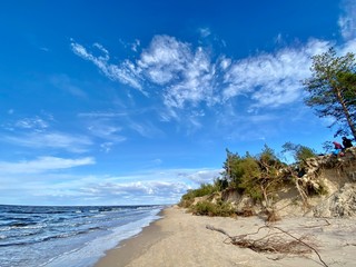 Baltic Sea spring coast  sea  beach Lilaste Latvia