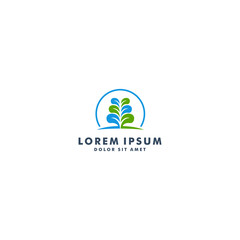 Obraz premium Natural fresh logo design, eco leaf icon - vector