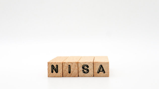 Text Block of "NISA" on White Background