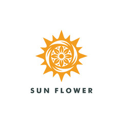 Fototapeta premium Sun flower logo design icon vector illustration-07