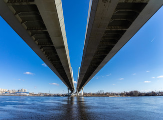 Bridge over the Neva river in Saint Petersburg. Vansu bridge.