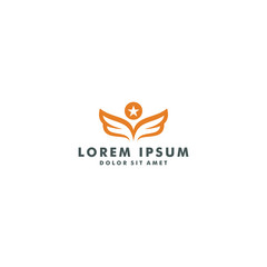 wing star logo design icon vector illustration