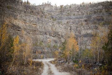 the road in the canyon.