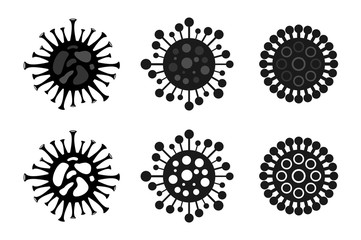 coronavirus bacteria cell icon concept. global pandemic covid 19. 2019-nCoV Novel coronavirus. global dangerous virus. wuhan china. isolated vector icon