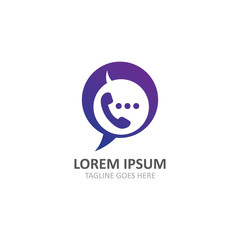 Speech bubble logo symbol communication creative template design