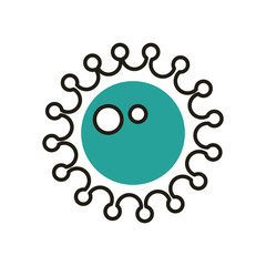 Covid 19 virus half line half color style icon vector design