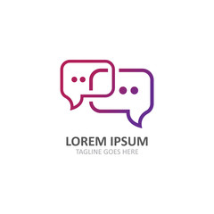Speech bubble logo symbol communication creative template design