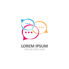 Speech bubble logo symbol communication creative template design