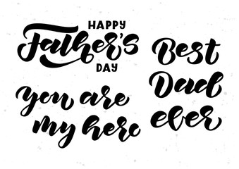 Happy Father's day hand drawn lettering set