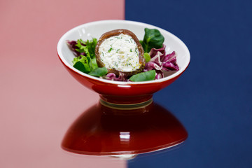 Bresaola Con Formagi in a mix of salads