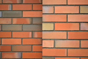 Obraz premium Texture of New Brick Wall with Divided Sections 