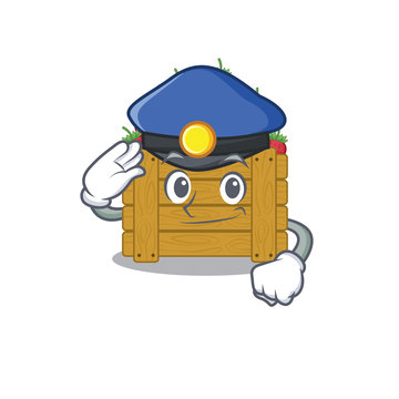 A picture of strawberry fruit box performed as a Police officer