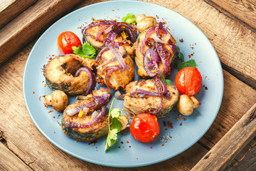 Piece of grilled fish