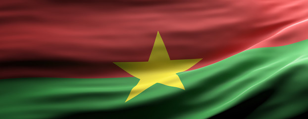 Burkina Faso national flag waving texture background. 3d illustration
