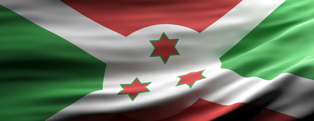 Burundi national flag waving texture background. 3d illustration