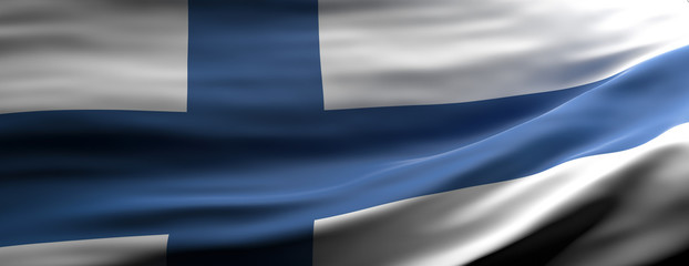 Finland national flag waving texture background. 3d illustration