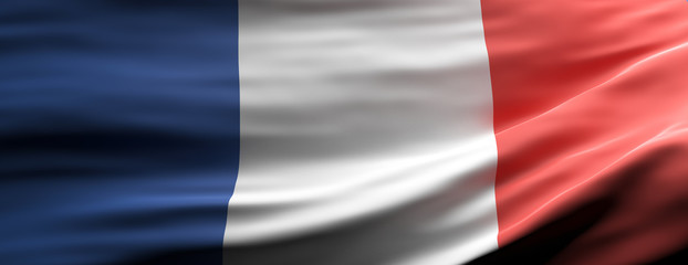 France national flag waving texture background. 3d illustration