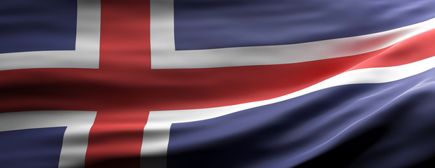 Fototapeta premium Iceland national flag waving texture background. 3d illustration