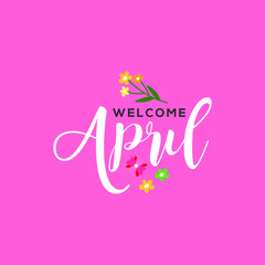 Illustration Hello April Vector Design