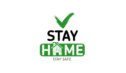 Stay home stay safe doodle illustration. Quarantine. Pandemic coronavirus. 