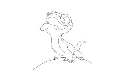 Line art of Salamander Bruni from Frozen 2