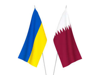 Ukraine and Qatar flags