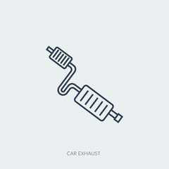 Vector outline icon of car part - exhaust tube